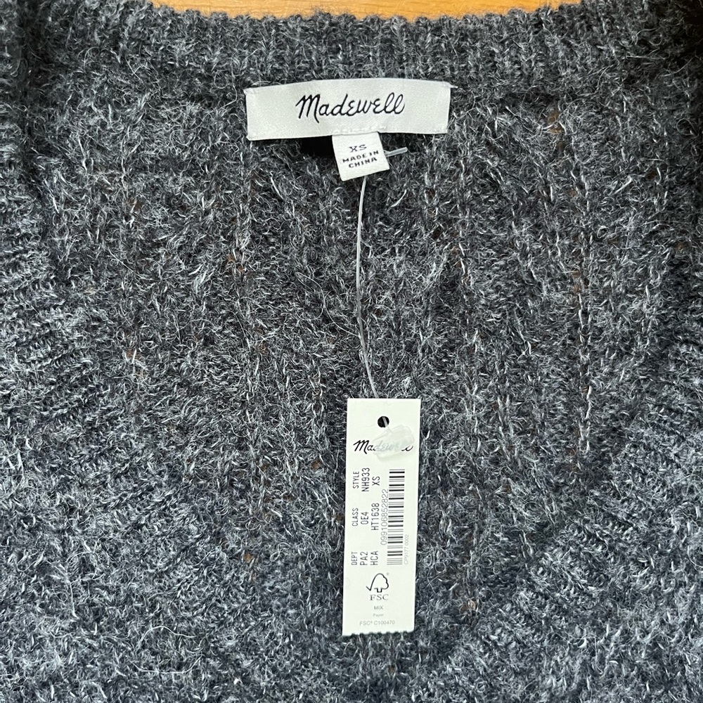 Madewell Alna v neck sweater xs NWT